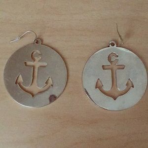 Anchor hoop earrings